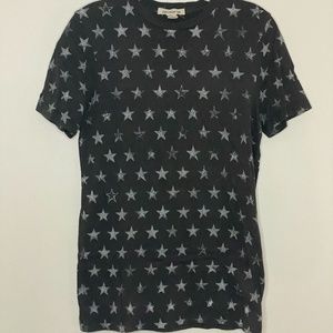 Black & White Distressed Star Print Tee